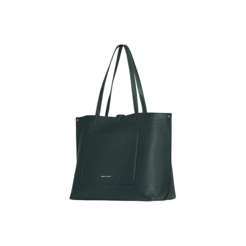 REBECCA MINKOFF Genuine Leather Tote Bag Shopping Bag Handbag Women's Deep Jade Color With Bronze Accents-1