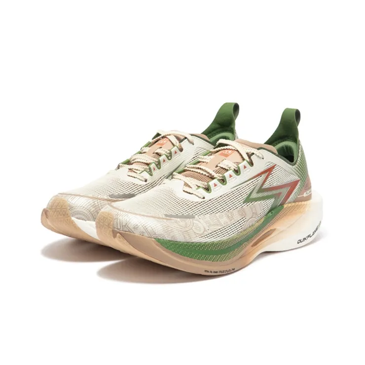 361° Fly Burn 2.5 Cushioning Anti-Slip Wear-Resistant Breathability Low-Top Running Shoes Unisex Beige Green-2
