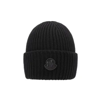 Moncler Logo-patch Knitted Wool Beanie