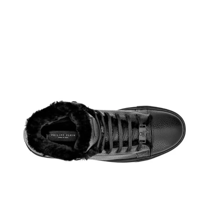 PHILIPP PLEIN High Top Skateboard Shoes Men's Black-3