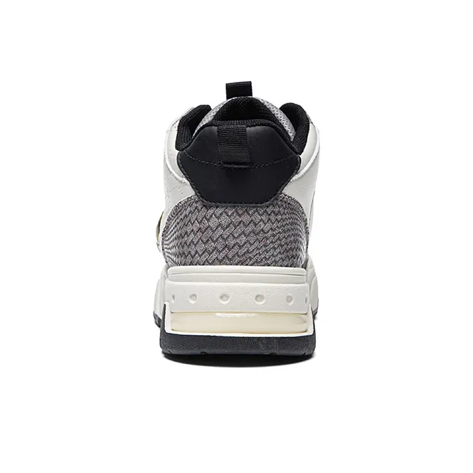Warrior Wear resistant And Lightweight High Top Skateboard Shoes Unisex Beige Black-2