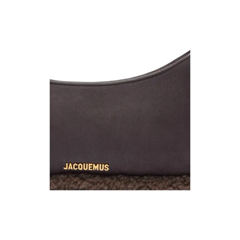 Jacquemus Le Bisou Shearling Handbag Shoulder Bag Women's Dark Brown-3