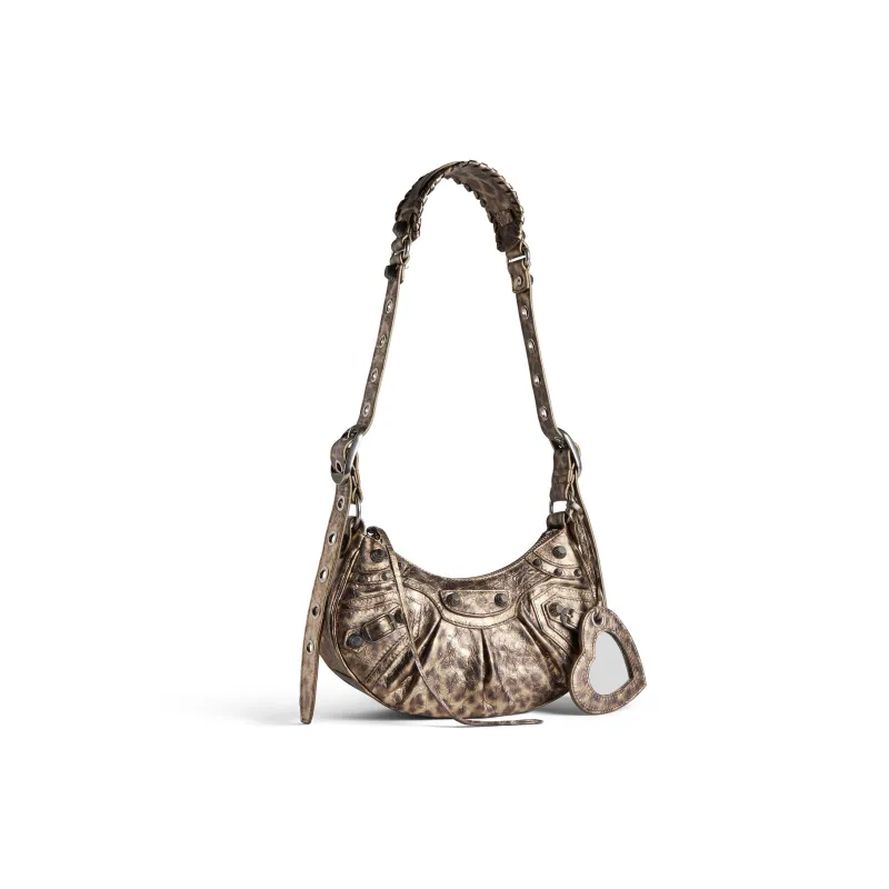 Balenciaga Le Cagole Fine Grained Sheepskin Portable Crossbody Bag, Shoulder Bag Mini Women's Brown-1