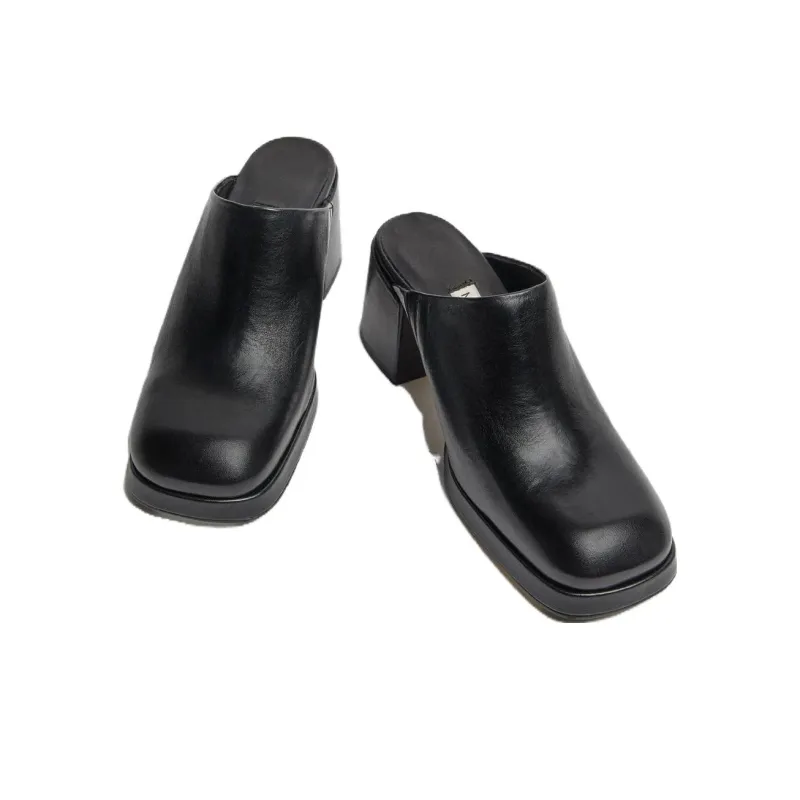 MIISTA Wrap-toe Slippers Women's Black-3