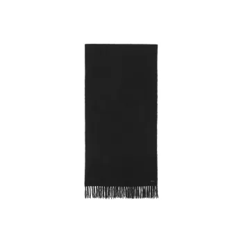 SAINT LAURENT 1980s Fringed Wool Scarf