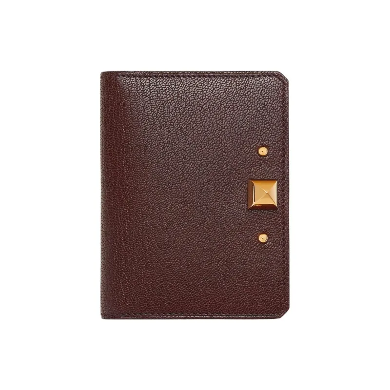 HERMES Chamkila Goat Skin Card Holder Women's 0G Rouge Sellier Saddle Red-0