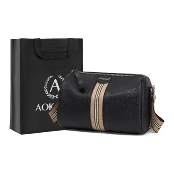 AOKANG Cow Leather Synthetic Leather Pillow Bag Shoulder Bag Crossbody Bag Commuter Bag Regular Women's Hepburn Black