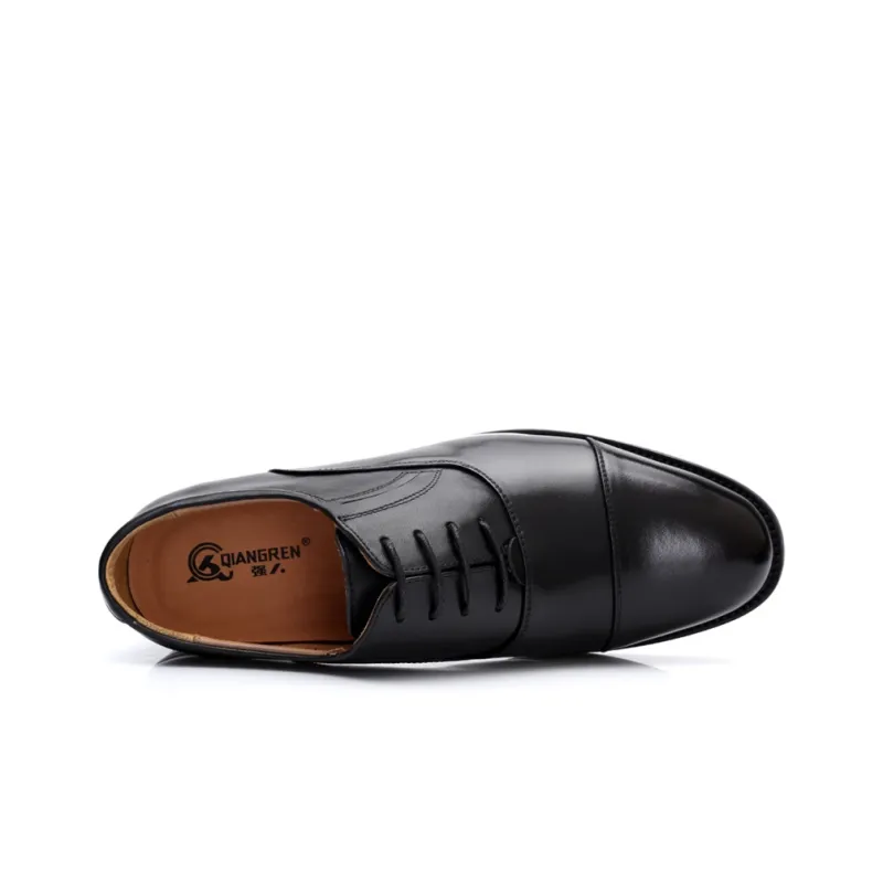Strongman 3515 Authentic Men's Three Strap Leather Shoes Spring And Fall Breathable Three Section Unlined Shoes-4