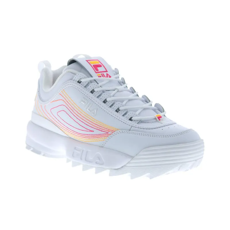 FILA Disruptor II Stitch Anti-Slip And Wear-Resistant Breathable Low-Top Casual Shoes Women's White-2