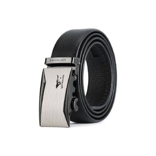 SEPTWOLVES New Arrival Casual Versatile Fashion Trend Automatic Buckle Leather Belts Men's Width  3.5cm
