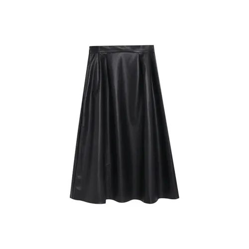 HAPG Leather Long Skirts Women's