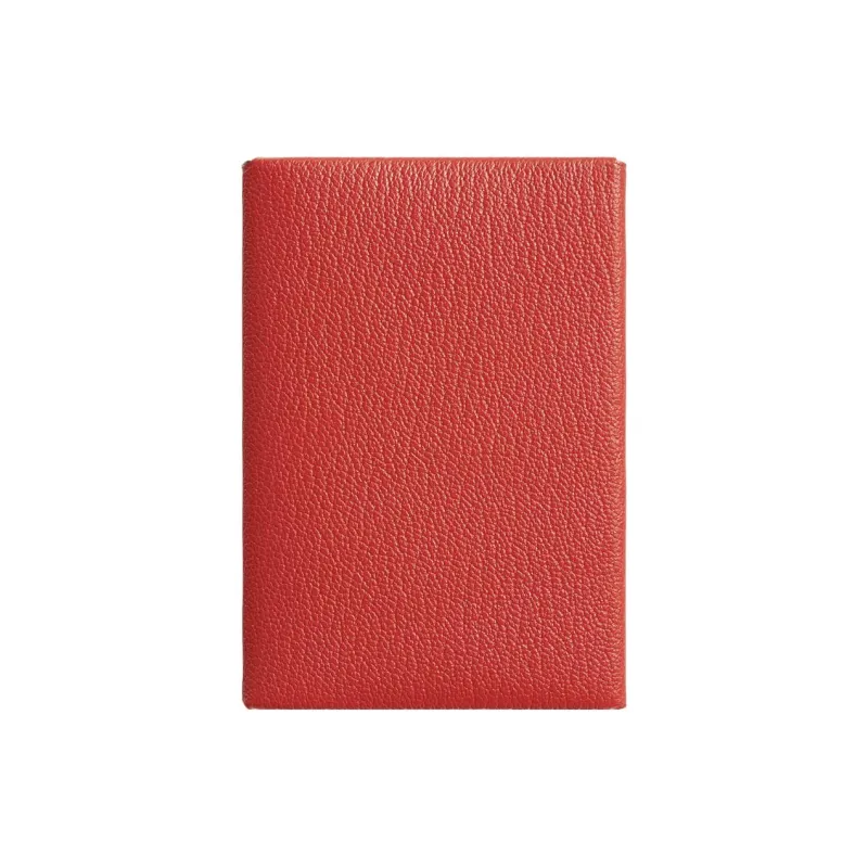 HERMES CalviDuo Mysore Goat Skin Card Holder Mini Women's 9T Capucine Orange Red-0