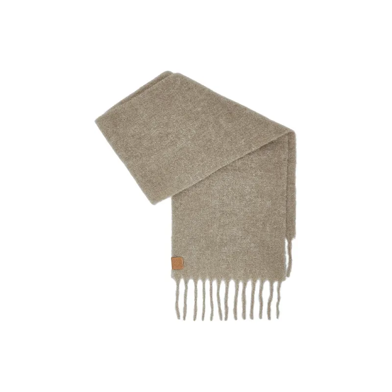 LOEWE Knit Scarves Unisex Brown-1