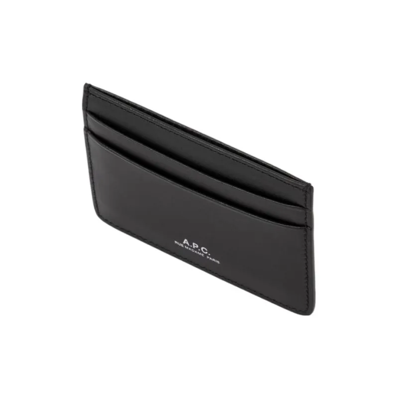 A.P.C Leather Card Holder Men's Black-3