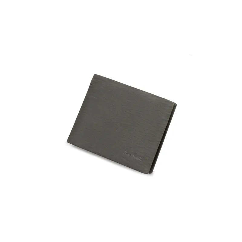PIERRE CARDIN Top Grain Cow Leather Card Holder, Wallet Men's Gray/Yellow-1