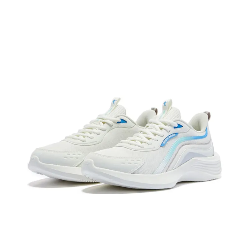 QIAODAN Cushioning Breathable Low Top Sprint Running Shoes Men's White Blue-1
