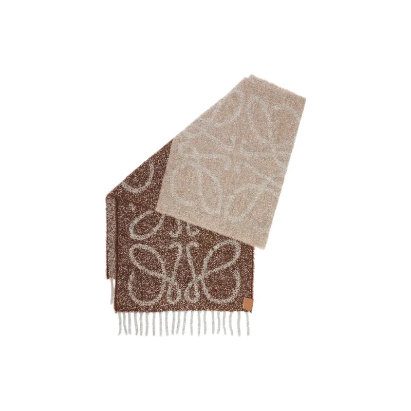 LOEWE Knit Scarves Unisex Brown-2