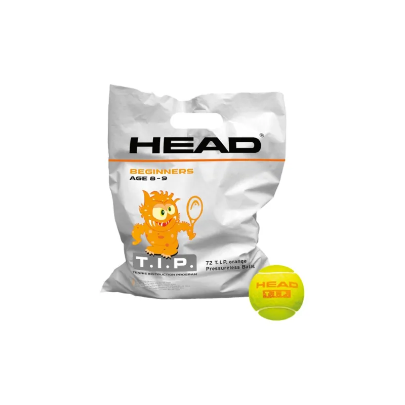 HEAD TIP Tennis Balls Felt Training Ball Indoor Training Ball 1 Bag/72 Balls Green Orange Color-0