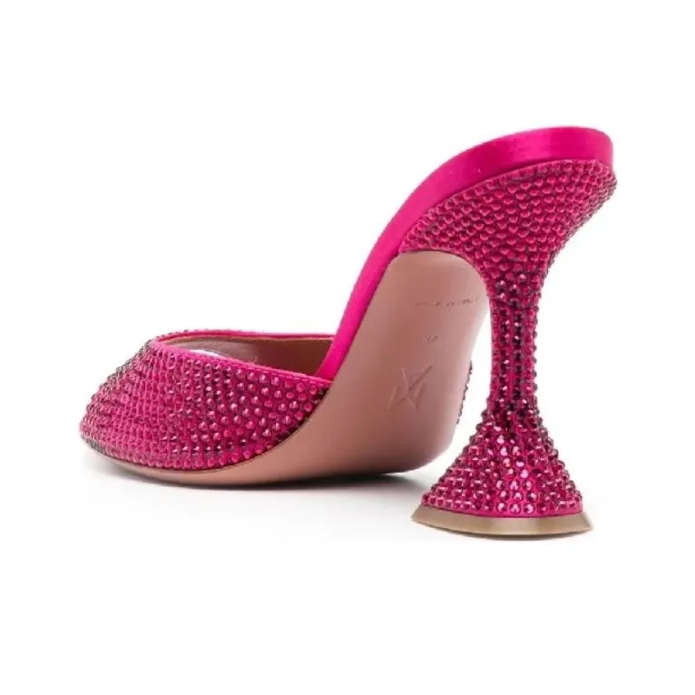 AMINA MUADDI Lupita 100mm Crystal-embellished Mules-4