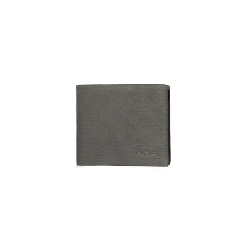 PIERRE CARDIN Top Grain Cow Leather Card Holder, Wallet Men's Gray/Yellow-2