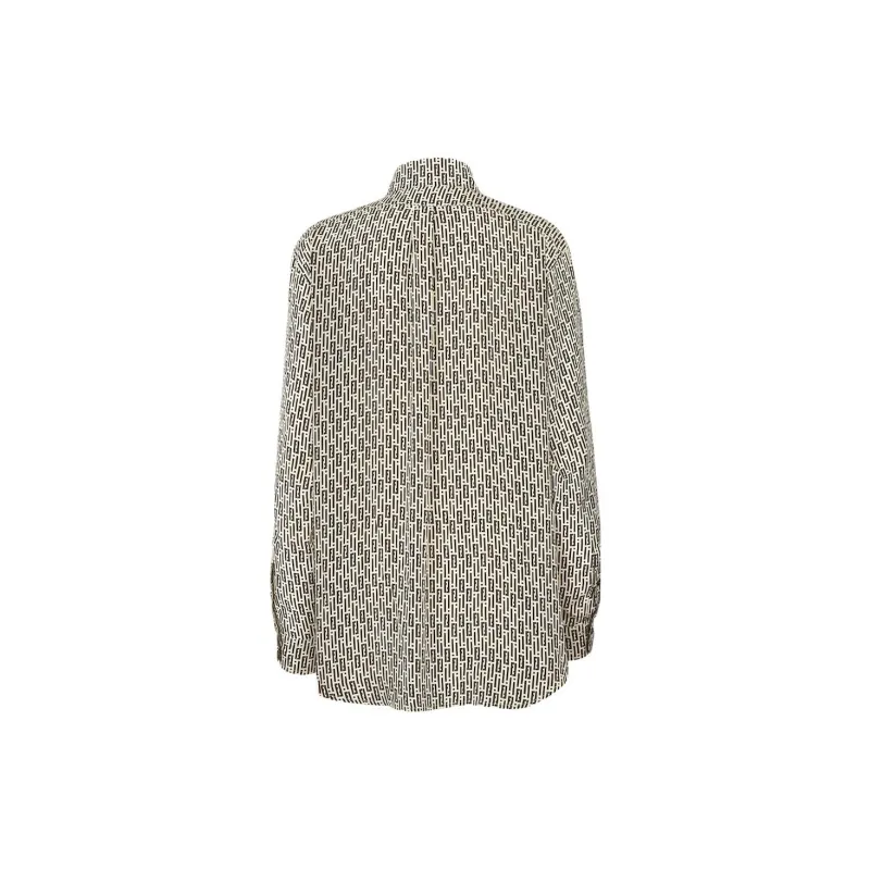 FENDI Allover Ff Striped Printed Long Sleeved Shirt-1