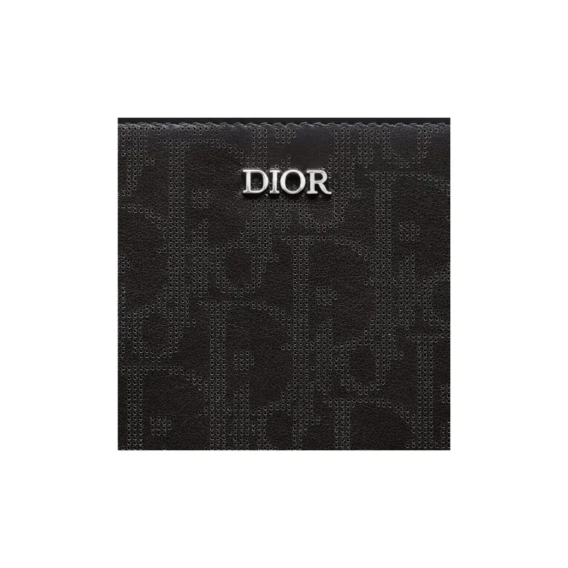 DIOR Cow Leather Wallets Clutches Men's Black-3