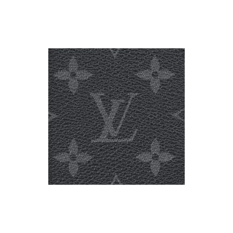 LOUIS VUITTON Sac Plat Coated Canvas Cow Leather Patchwork Trim Handbag Shoulder Bag Crossbody Bag Regular Men's Black-4