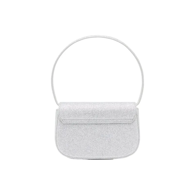 DIESEL Polyethylene Terephthalate With Cow Leather Portable Crossbody Bag, Shoulder Bag Women's Silver-2