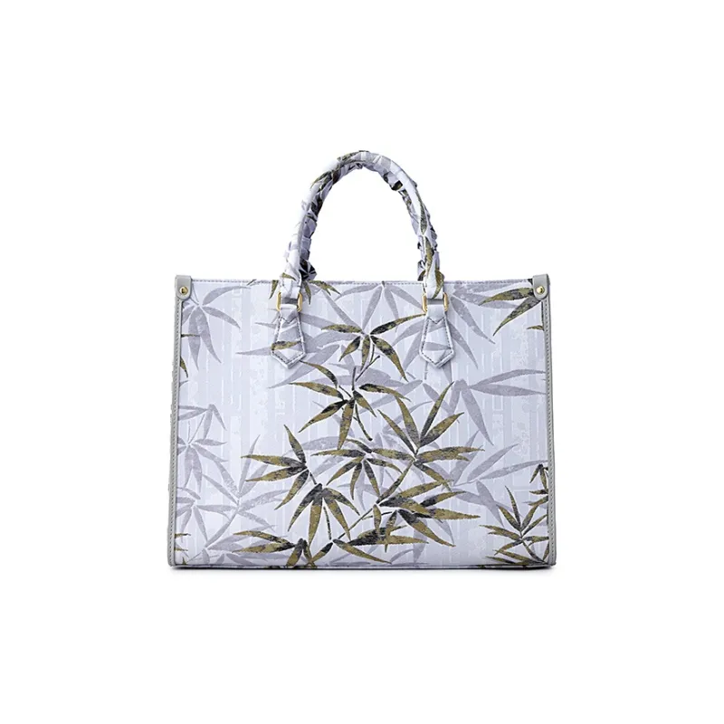 FION Fabric Tote Bag, Shopping Bag, Shoulder Bag, Handbag Women's Cloud Ink Bamboo Shadow-1