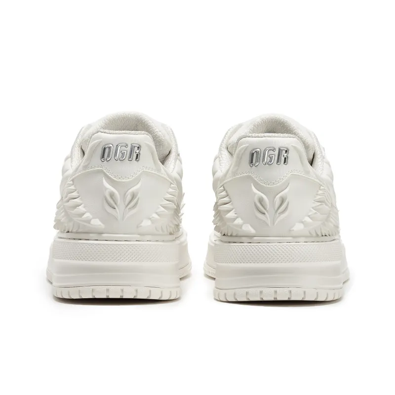 OGR Dragon Scales Model Low-Top Skateboard Shoes Unisex Pure White-4