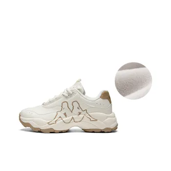 Kappa Anti Slip And Wear Resistant Warm Low Top Chunky Sneakers Unisex White Brown