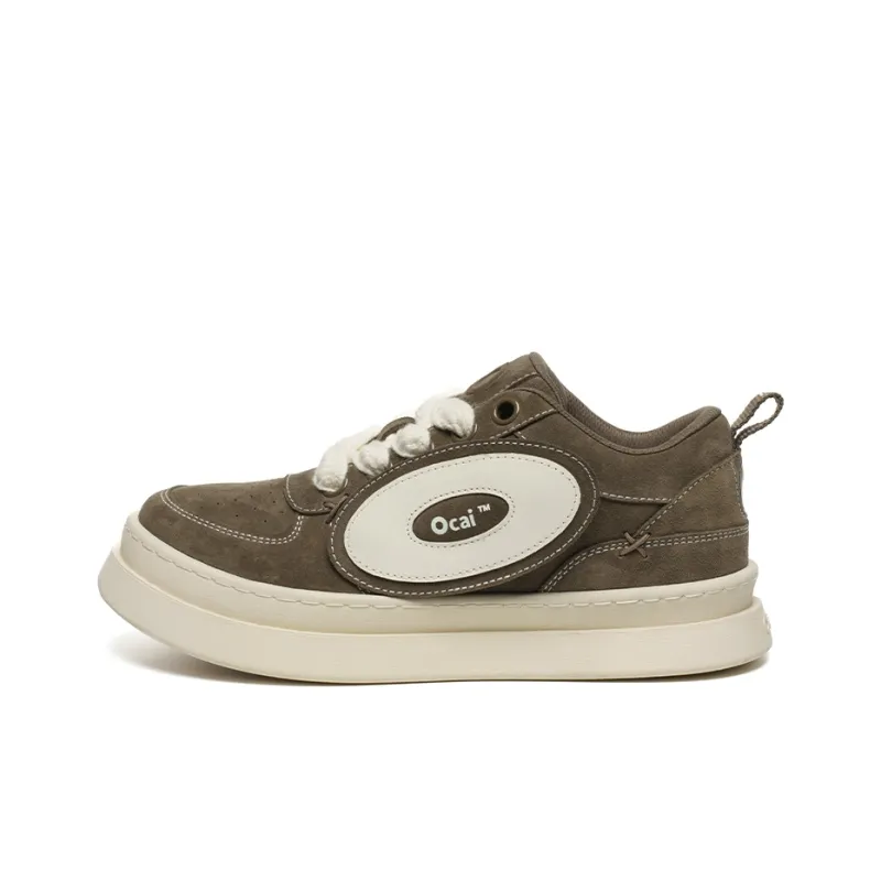 Ocai Vintage 5.0 Anti Slip And Wear Resistant Height Increasing Low Top Skateboard Shoes Unisex Copper Brown-0