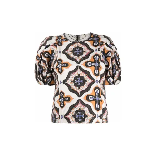 Ulla Johnson Gaia Geometric-print Cotton Blouse