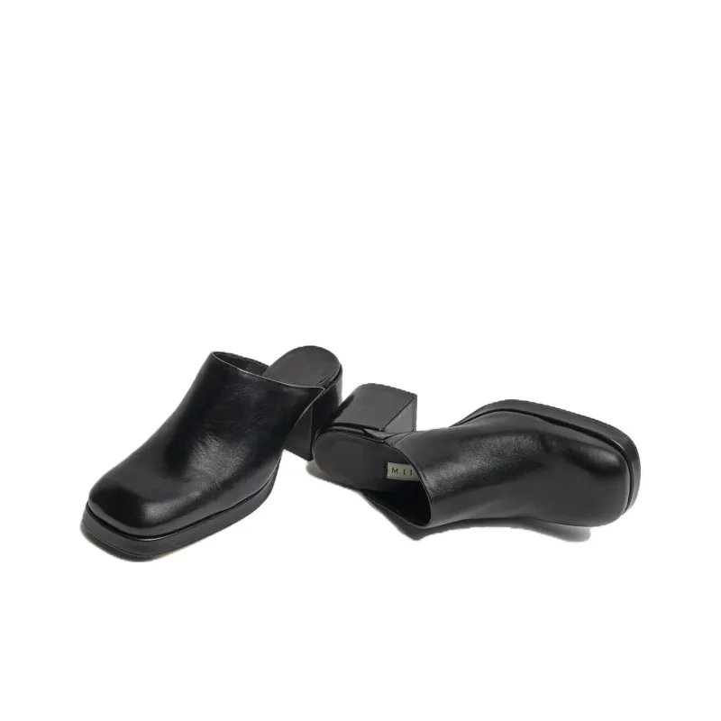 MIISTA Wrap-toe Slippers Women's Black-2