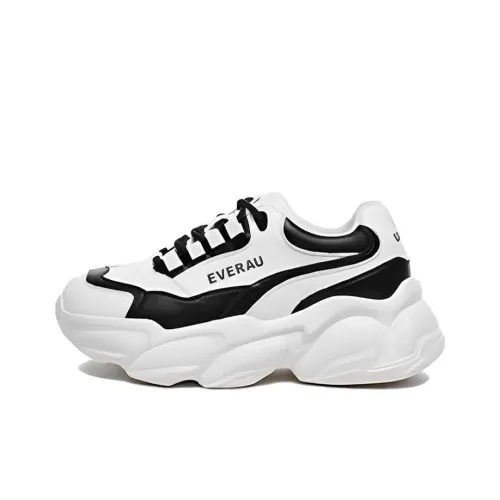 EVERAU Chunky Sneakers Women's Low-Top Black/White