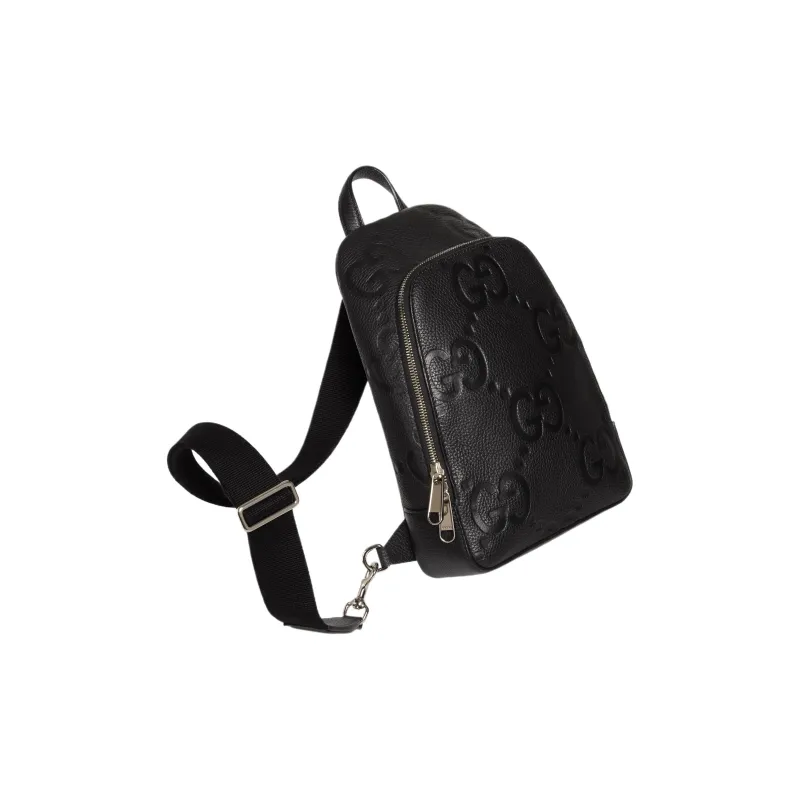 GUCCI Leather Shoulder Bag, Crossbody Bag Regular Men's Black-2