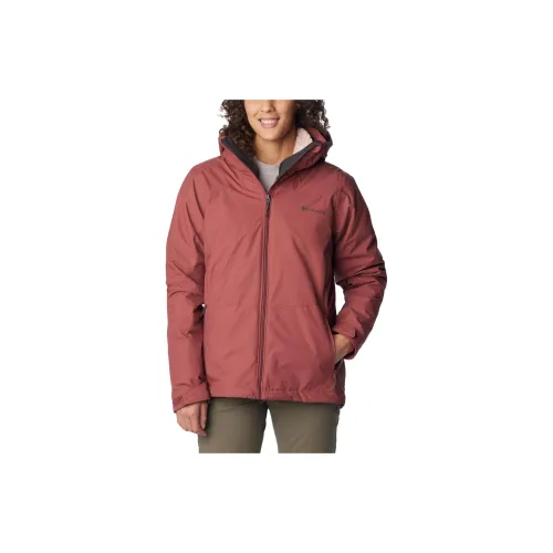 Columbia Windbreaker Jackets Women's Dark Red