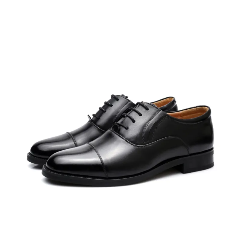 Strongman 3515 Authentic Men's Three Strap Leather Shoes Spring And Fall Breathable Three Section Unlined Shoes-3