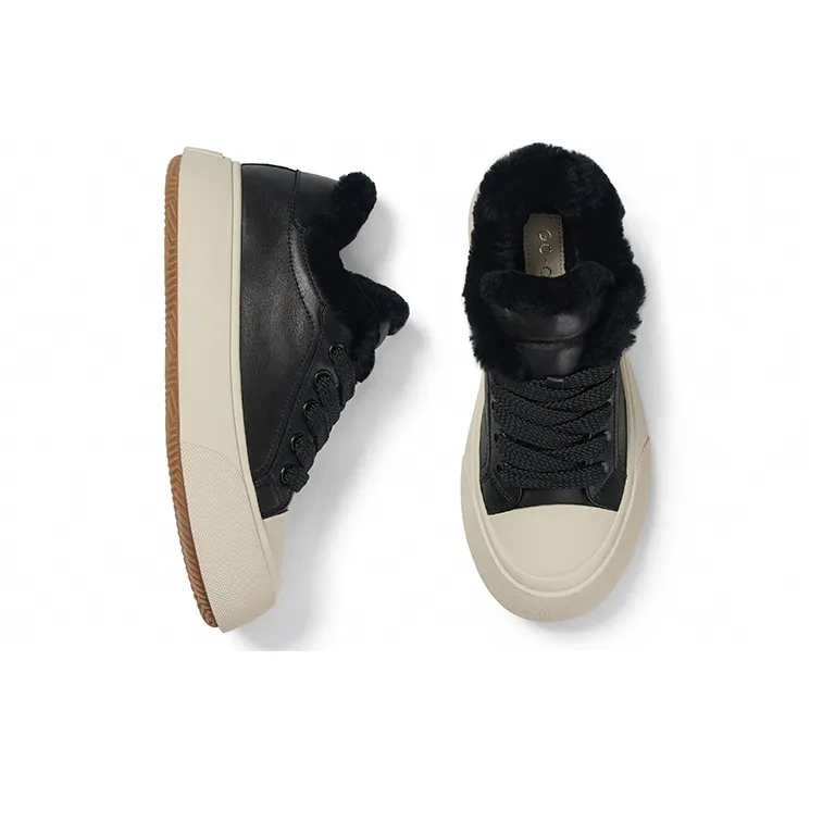 GG CC Skateboard Shoes Women's Low Top Black/Apricot-6