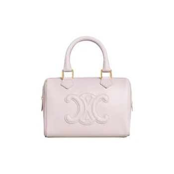 CELINE Cuir Triomphe Triumph Calfskin Boston Bag Shoulder Bag Crossbody Bag Handbag Small Size Women's Pink
