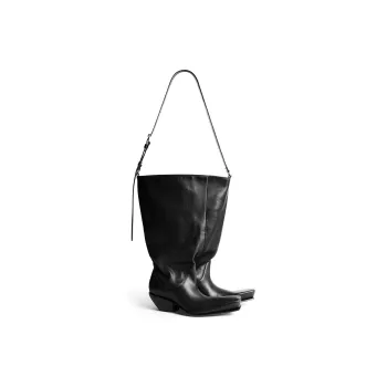 Balenciaga Matte Cow Leather Leather Boot Bag Shoulder Bag Crossbody Bag Handbag Women's Black