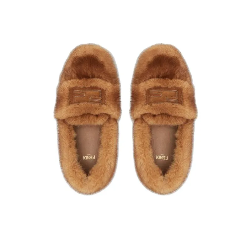 FENDI Baguette Casual Single Shoes Women's Beige-3