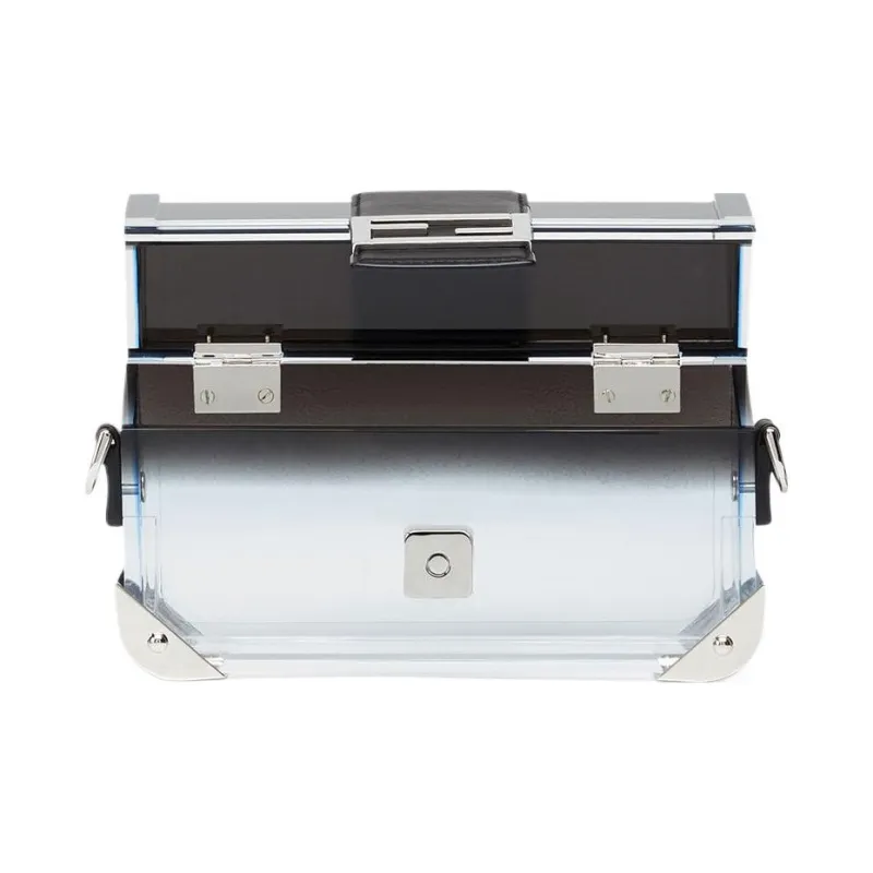 FENDI Baguette Plexiglass Baguette Box Bag Shoulder Bag Crossbody Bag Mini Men's Black-3
