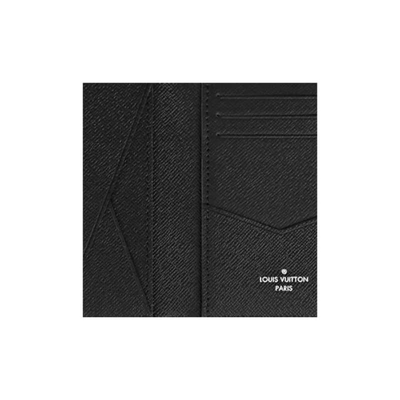 LOUIS VUITTON Taïga Cow Leather Wallet Men's Gray-4