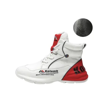 KOLUMB Cushioning Slip Resistant High Top Outdoor Shoes Men's White Red