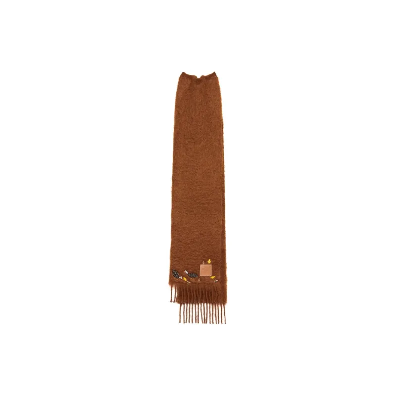 LOEWE Knit Scarves Unisex Brown-0
