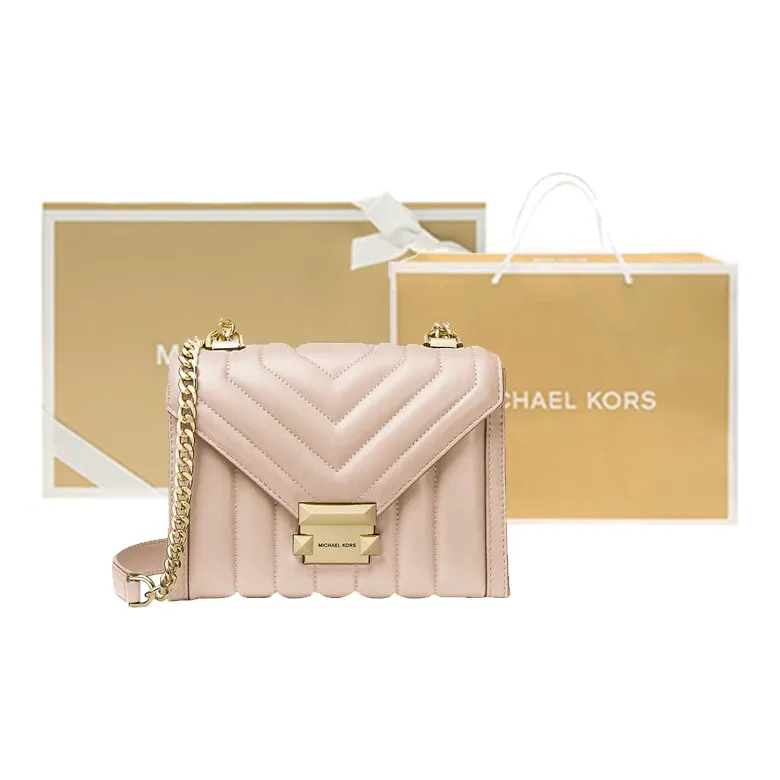 MICHAEL KORS Whitney Sheepskin Envelope Bag, Shoulder Bag, Crossbody Bag Trumpets Women's Nude Pink-12
