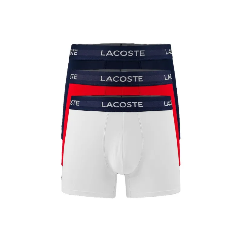 LACOSTE Logo-print Cotton Boxers Set Of Three-0