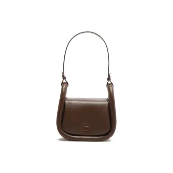 MICOCAH PU Basket Bag Small Square Bag Shoulder Bag Women's Hazelnut Brown/Starry Night Black