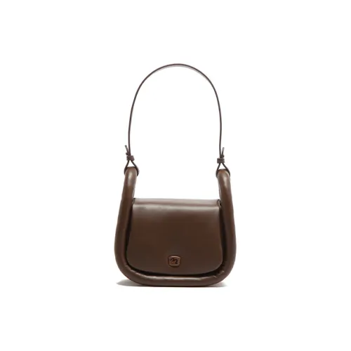 MICOCAH PU Basket Bag Small Square Bag Shoulder Bag Women's Hazelnut Brown/Starry Night Black